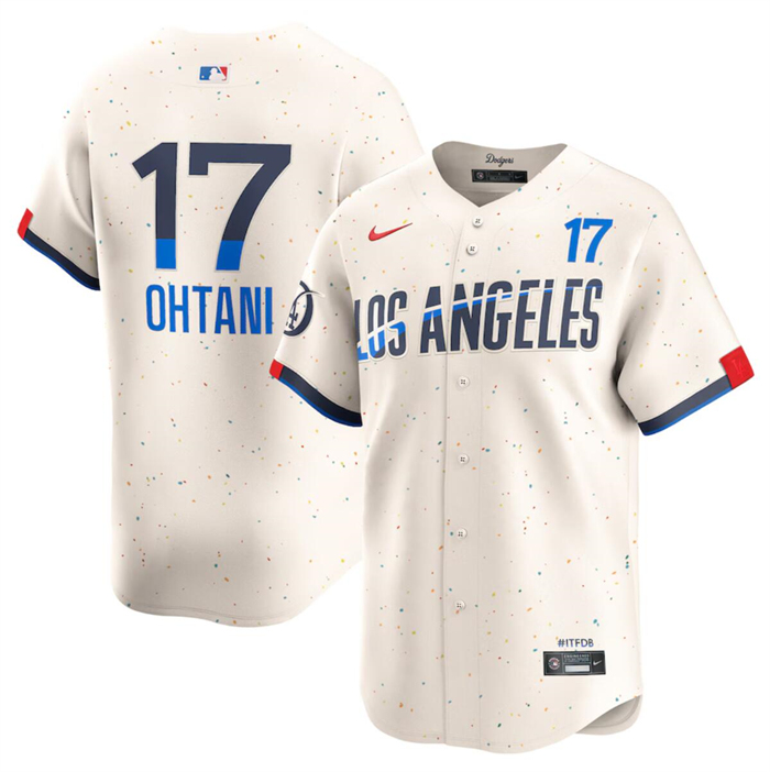 Youth Los Angeles Dodgers #17 Shohei Ohtani Cream 2024 City Connect Limited Stitched Baseball Jersey